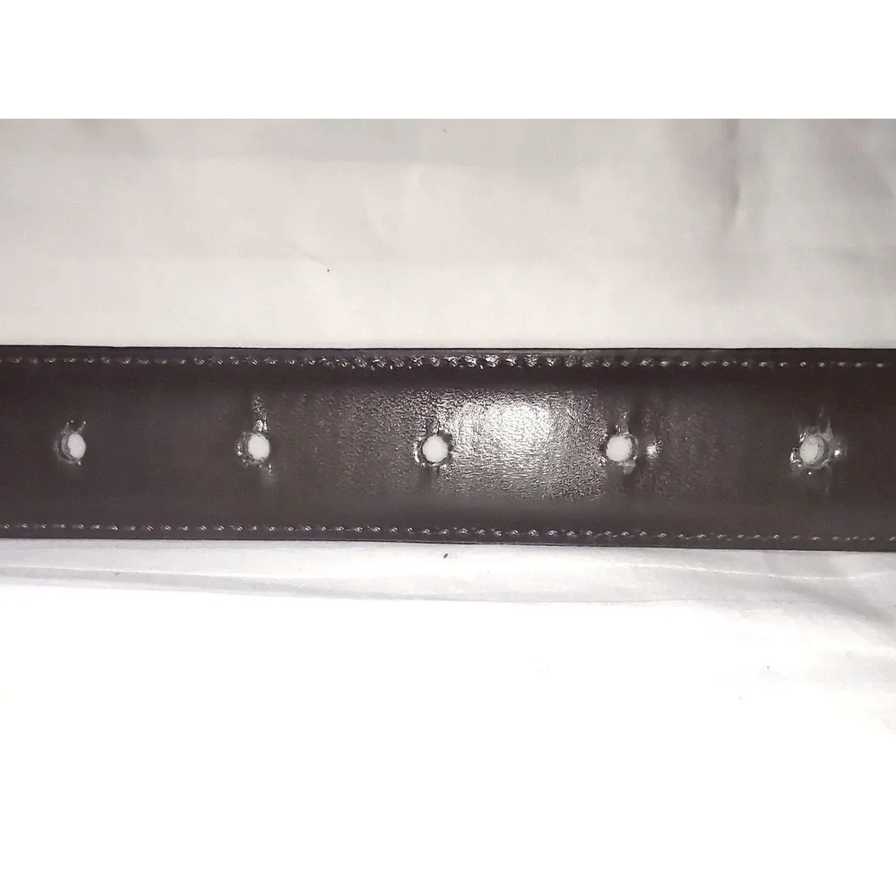 Perry Ellis Youth Reversible‎ Leather Belt Silver Buckle 26/65